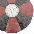thumbnail image 4 of 2" X 30" X 30" Black & Red Traditional Floral Metal Wall Clock, 4 of 5