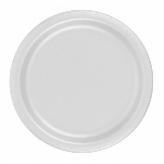 24 Plates 9" Paper Dinner Lunch Plates Wax Coated - White