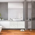 thumbnail image 4 of HEATSHAKING 4Pcs Adhesive Tiles White PVC Floor Stickers for Home Decor Simple and Elegant Style Waterproof, 4 of 8