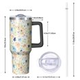 thumbnail image 2 of 40oz Pioneer Flower Floral Print Pattern Insulated Tumbler with Handle, BPA-Free Leak Proof Lid and Straws, Double Wall Vacuum, Hot 12h/Cold 34h, 2 of 6
