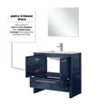 thumbnail image 6 of Lafarre 36 in W Navy Blue Vanity, Cultured Marble Top, Gun Metal Faucet Set & 28" Mirror, 6 of 6
