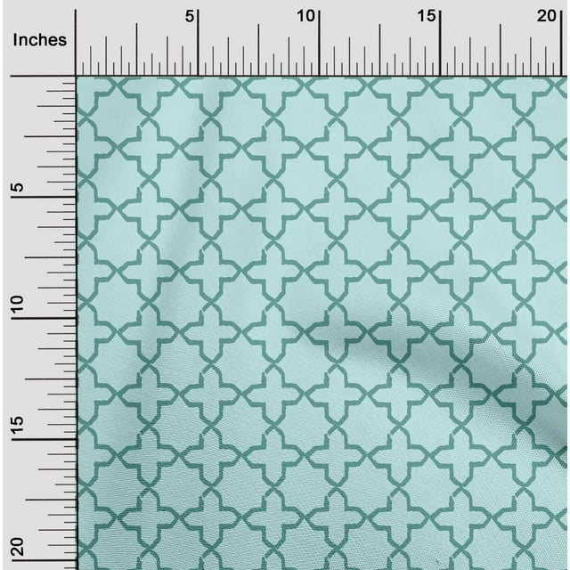 oneOone Cotton Flex Fabric Quatrefoil Block Print Fabric By Yard 40 Inch Wide