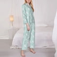 thumbnail image 3 of Goofa Playing Rabbit Printed Women’s 2 Piece Pajama Set Super,Pajamas Women's Long Sleeve Sleepwear Soft Button Down Loungewear Pjs Lounge Set Nightwear-Small, 3 of 9