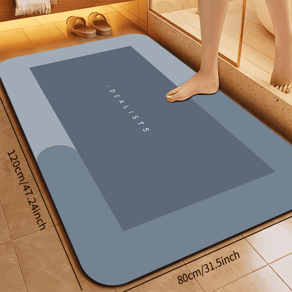 IDEALISTS Super Absorbent Quick Dry Soft Non-slip Diatomaceous Earth Bath Mat 120cm x 80cm