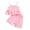 Pink, variant on WRKEKC Girls Summer Outfits Plaid Gingham Colorful Sleeveless Halter Top and Matching Shorts Set for 0-6 Years