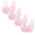 thumbnail image 1 of Timegard 4pc Bras for Women Front Closure Button High Support Ruched Breathable Comfort Everyday Bras, 1 of 4
