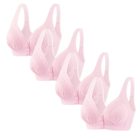 LLYWEY Lace Push up Bras for Women on Clearance Plus Size Bras Women Full-Coverage Ladies Bralette Bra Style-855 Women Molded Cup Bra Feature Adult Female Wireless Sports Bras Pinks 42B