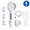 White, variant on 4-Piece Set Filtered High Pressure Handheld Shower Head Hose, White