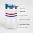 thumbnail image 5 of Ozark Trail 16oz Ceramic Lined Stainless Steel Can Tumbler with 2-in-1 Lid,Red and Blue stripe, 5 of 15