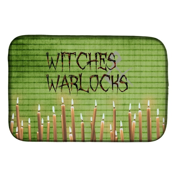 Witches and Warlocks Halloween Dish Drying Mat