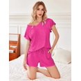 thumbnail image 2 of Ekouaer Women's Pajamas Set Ruffle Sleeves Sleepwear V Neck Comfy 2 Piece Pjs Loungewear Set with Pockets, 2 of 6