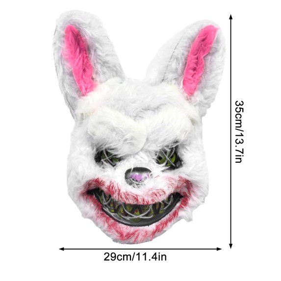 Halloween LED Mask Decor, Light Up Bear Costume Mask with Spooky Design for Halloween Party Cosplay, Spooky Face Cover Decoration for Dance Party Indoor Outdoor Festival Setup