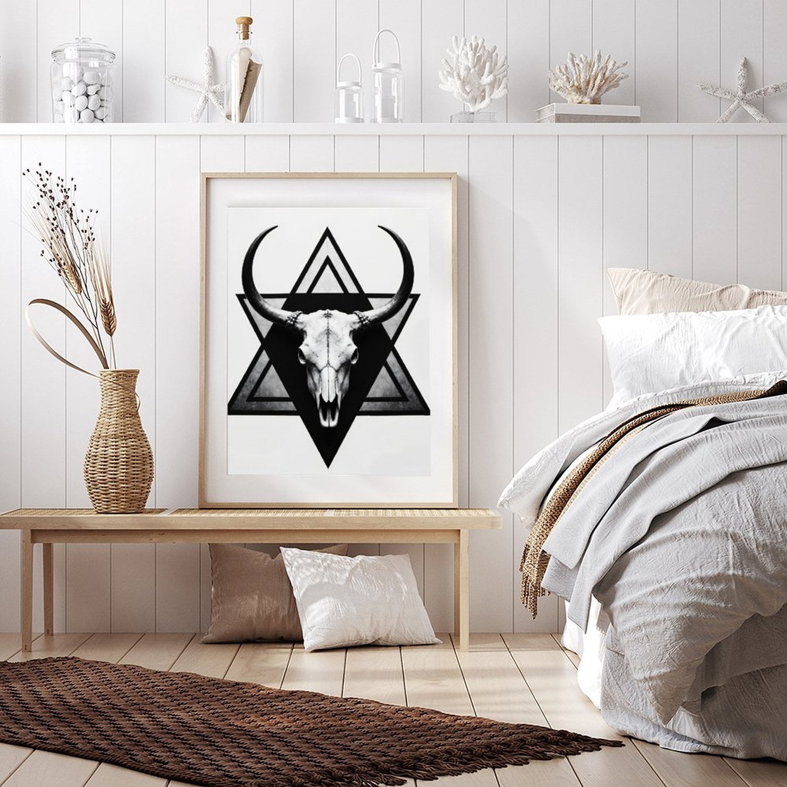 Diamond Art Kits for Adults - 5d Geometric Bull Skull Art Print Diamond Painting for Adults, Diamond Art for Adults Beginners, Diamond Painting Kits for Adults for Home Wall Decor