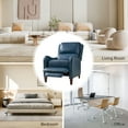 thumbnail image 2 of Genuine Leather Recliner Chair Push Back Wingback with Nailhead Trim for Living Room Bedroom Turquoise, 2 of 10