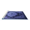 thumbnail image 2 of Ahgly Company Machine Washable Indoor Square Oriental Blue Industrial Area Rugs, 7' Square, 2 of 4