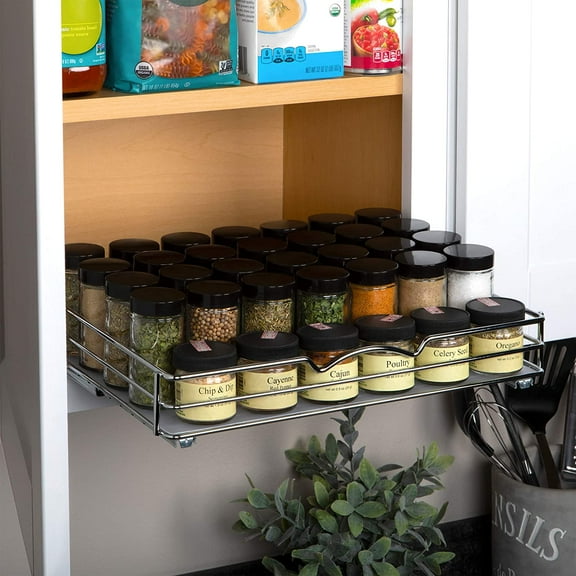 Spice Rack for Cabinet - Pull Out Spice Rack with 5 Year Limited Warranty