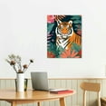 thumbnail image 2 of COMIO  Framed Canvas Print Wall Art Preppy Room Decor Jungle Flower Tiger Cat Teen Girls Wall Decor Decorative Modern Art Colorful Multicolor for Living Room, Bedroom, Office., 2 of 4