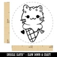 thumbnail image 2 of Yummy Ice Cream Cone Cat with Sprinkles Self-Inking Rubber Stamp Ink Stamper - Pink Ink - Mini 1/2 Inch, 2 of 7