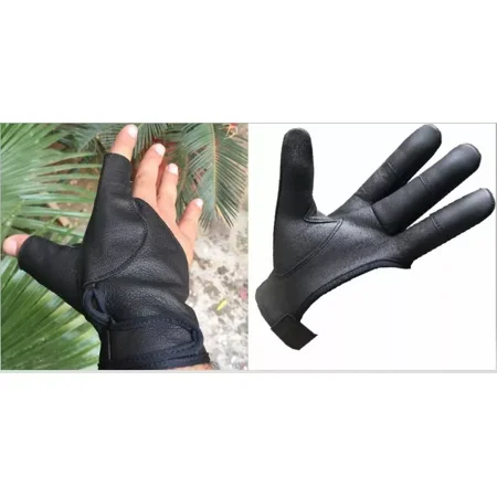 Traditional Archery Shooting Leather Glove Durable Finger Tabs for Bowstring Release and Comfort