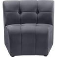 thumbnail image 1 of Meridian Furniture Limitless Fauteuil Modulaire en Velours Gris, 1 of 7