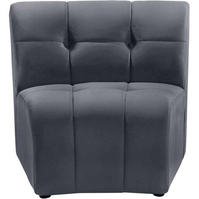 Meridian Furniture Limitless Fauteuil Modulaire en Velours Gris