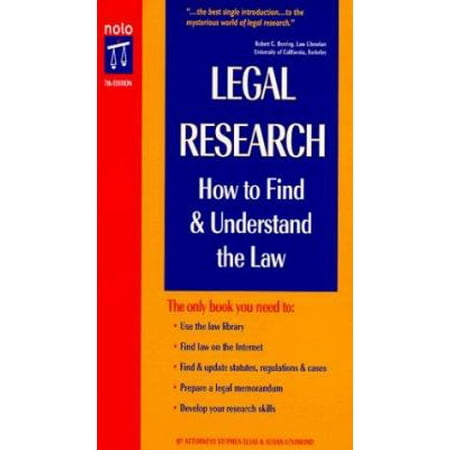 Pre-Owned Legal Research: How to Find & Understand the Law (Paperback) 0873375254 9780873375252