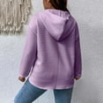 thumbnail image 6 of Lenpel Hoodies for Women Fashion Long Sleeve Half Zip Curved Hem Drawstring Textured Sweatshirts Casual Pullover Tops(Purple,Medium), 6 of 7