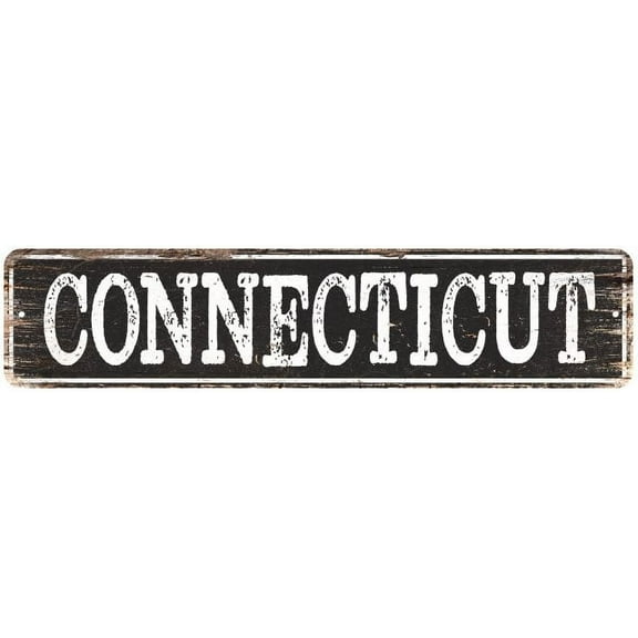 CONNECTICUT Gift Chic Metal Sign Home Decor Cities 4x18 204180007300