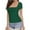 Army Green, variant on Fesfesfes Tshirts Fashion Women Summer Solid Short Sleeve Square Neck Top Blouse T-Shirt Mesh Short Sleeve Tops for Women 4(S)