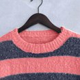 thumbnail image 6 of YABCSAZ Sweaters for Women Casual Crewneck Striped Sweaters Long Sleeve Fuzzy Knit Shirts Oversized Chunky Warm 2024 Fall Pullover Loose Fit Soft Sweaters Top Trendy Outfits, 6 of 6
