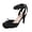 Black, variant on Women's Square Toe Ballet Ankle Strap High Heels Comfort Party Wedding Dress Shoes