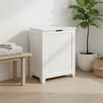 thumbnail image 4 of Redmon Contemporary Wooden Clothes Hamper for Bedroom and Laundry Room, White, 4 of 8