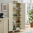thumbnail image 4 of S-HOME Contemporary 72.4" Tall Storage Cabinet with 8 Doors and 4 Shelves for Living Room Kitchen Office Freestanding Organization Solution, White, 4 of 18
