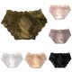 thumbnail image 4 of Gibobby Calzones de encaje para mujer Calzoncillos de malla de seda de hielo sin costuras para mujer Ropa interior cómoda con borde de encaje de algodón Bowknot(Rosa,Talla única), 4 of 5