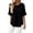 Black, variant on CAIVO Women Blouses Dressy Casual Summer Loose Fit Ruffle Cap Sleeve Tunic Shirts Short Sleeve O-Neck Solid Color Trendy Tops