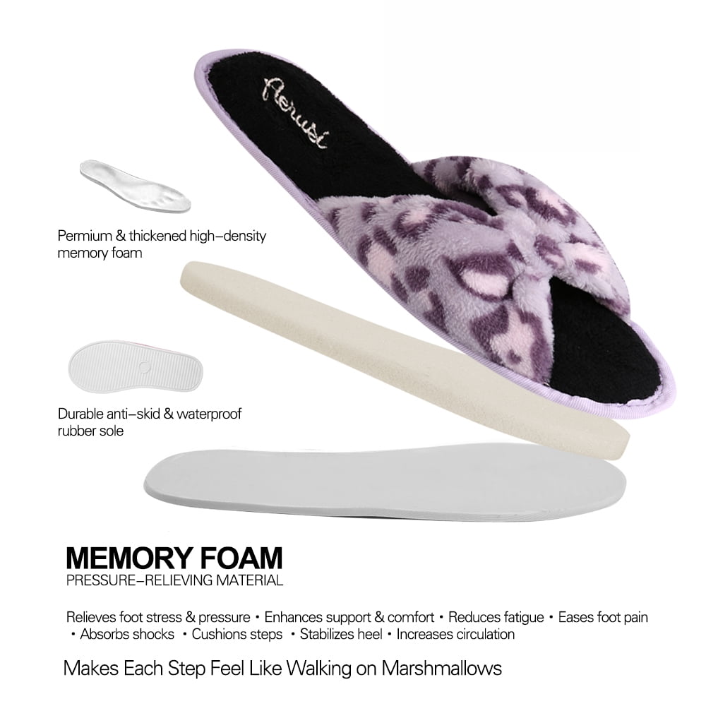 Women's Cozy Home Essential Gift Set – Leopard Memory Foam Slippers & 4 Pack Soft Fuzzy Socks, Warm Non-Slip Indoor Comfort. Perfect for Lounging, Winter & Holiday Gifts