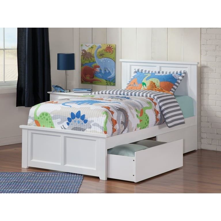 Atlantic furniture madison platform bed with matching outlet foot board with twin size urban trundle bed
