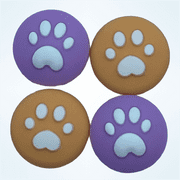 JenDore Orange & Purple 4Pcs Paw Silicone Thumb Grip Caps for Nintendo Switch