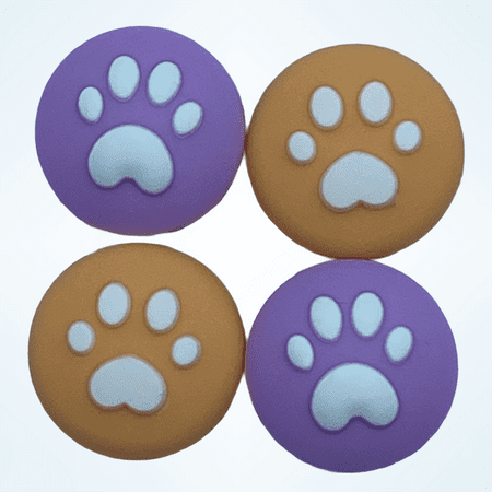 JenDore Orange & Purple 4Pcs Paw Silicone Thumb Grip Caps for Nintendo Switch