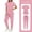 Pink, variant on purcolt Women's Scrubs Set Short Sleeve Two Button V-Neck Scrubs Top & Elastic High Waist Drawstring Jogger Pants Medical Scrubs Set with Pockets