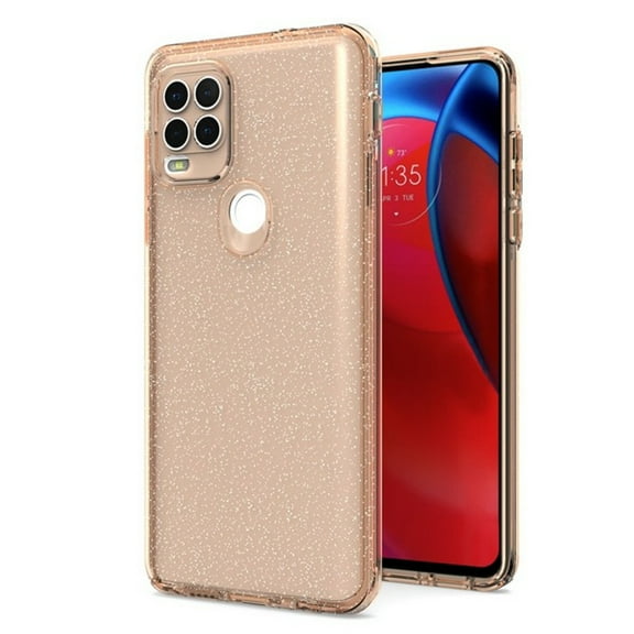 For Motorola Moto G Stylus 5G 2021 Glitter Sparkle Bling Shiny Thin Slim Hybrid Shockproof Rubber Silicone TPU Gel Protective Cover ,Xpm Phone Case [ Rose Gold ]