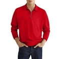 thumbnail image 1 of Birdeem Mens Solid Color Sport Shirt with Zip-Up Lapel Long Sleeve Lapel Top/Shirt, 1 of 1