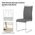 thumbnail image 6 of Sumdeal 63" Faux Marble Table and 4 Faux Leather High Back Upholstered Dining Chairs,White Table and Gray Chairs,set of 4, 6 of 8