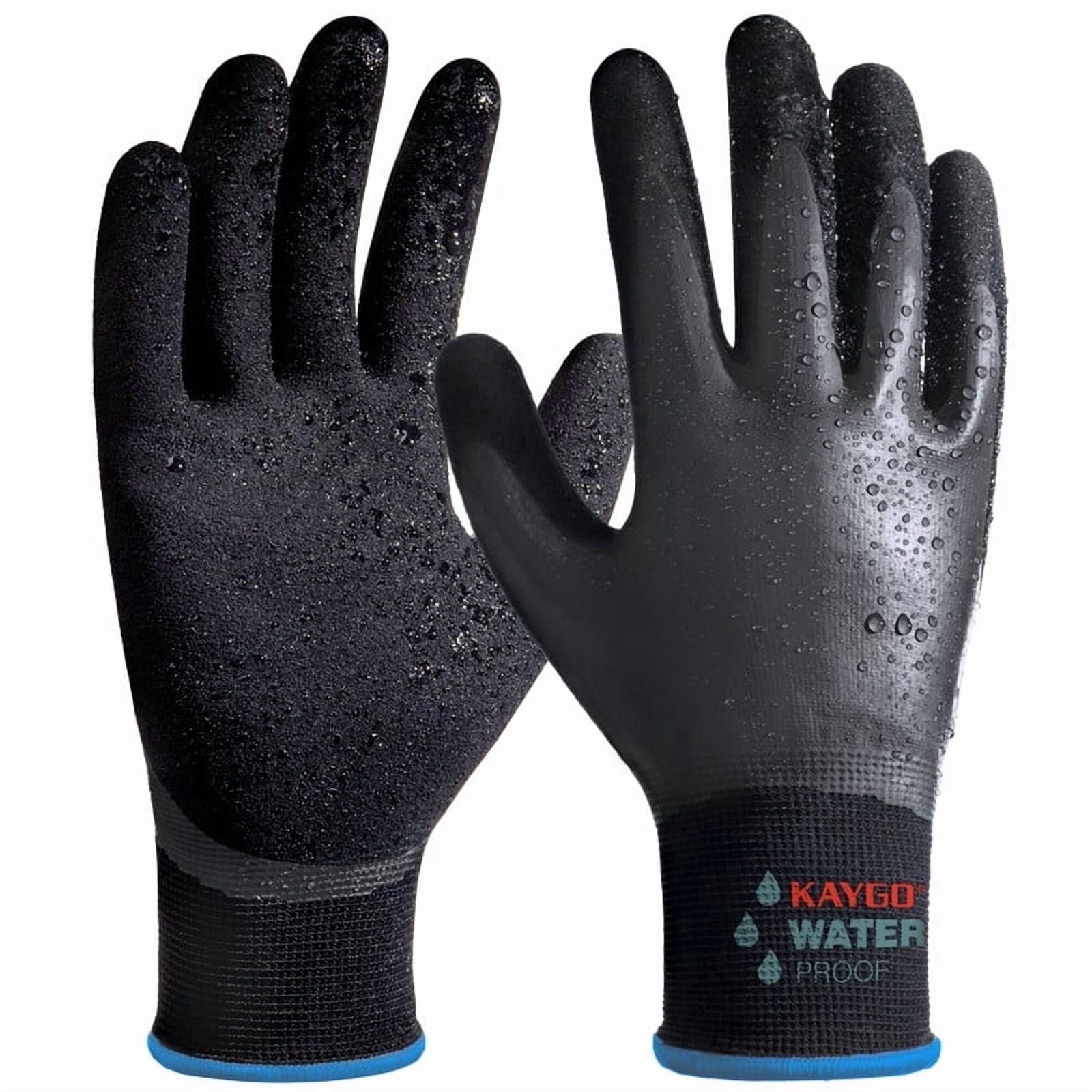 Kaygo Waterproof Work Gloves, Unisex, Black, Medium photo 1