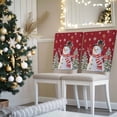 thumbnail image 3 of Snowman Christmas Chair Covers Set of 4 Winter Christmas Tree Snowflakes Red Chair Back Covers Stretch Removable Washable Slipcovers Protector for Dining Room Kitchen Party Decor, 3 of 5