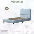 thumbnail image 3 of Qinaqin Twin Cama Frame para Velvet Upholstered cm de Alturaeadboard Cute Low-Profile Platform Girls y Boys No Caja Spring Needed Strong Profundidad Madera Slats Noise-Free Easy, 3 of 7