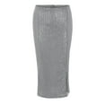 thumbnail image 3 of XIUH Women's Fashion Sequins Side Split Skirts Wraped High Waist Knee Length Skirts Gray 6 2XL, 3 of 3