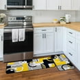 thumbnail image 6 of Yellow Black Abstract Kitchen Mats for Floor, Modern Kitchen Rugs Set of 2 Carpet Area Rug, Modern Farmhouse Decor, Geometric Grey Modern Yellow Kitchen Decor and Accessories, 17x30 and 17x47 Inch, 6 of 6