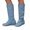 Blue, variant on Women's Slip On Fleece Lined Winter Boots Hidden Wedge Non Slip Knee High Booties Snap Wide Calf Flat Riding Boots White Size 10