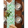 thumbnail image 2 of ERUNPONLY Green Leaves Table Runner - 48 Inch Long Summer Botanical Pastoral Plants Watercolor Cotton and Linen Blended Dress Scarves Farmhouse Table Runner for Kitchen Dining, Coffee Table, 13"x48", 2 of 8
